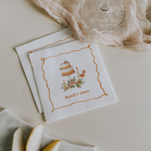 Serviette En Papier Amore & Aranci   Serviettes de Mariage d'agrumes d