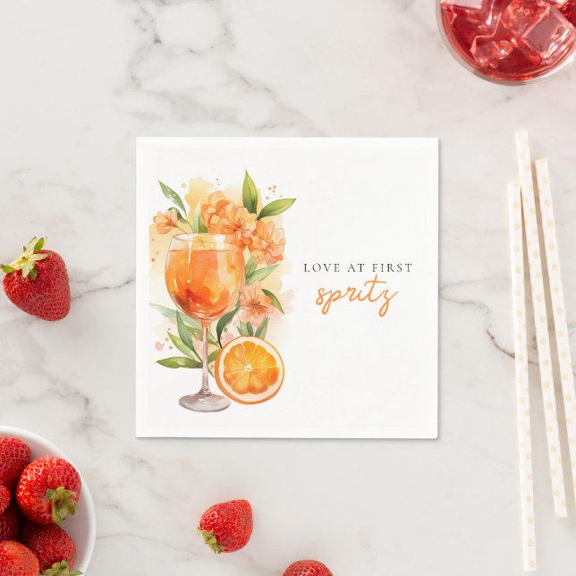 Serviette En Papier Amour à la Fête des mariées First Spritz (En situation)