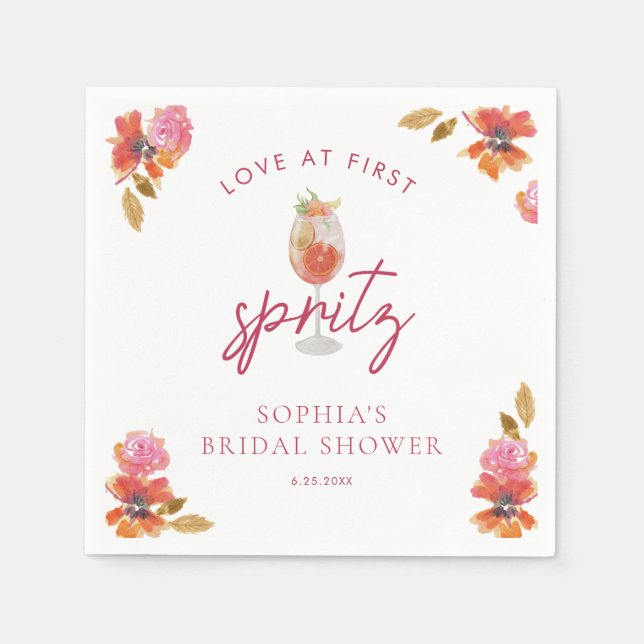 Serviette En Papier Amour à la Fête des mariées First Spritz (Devant)