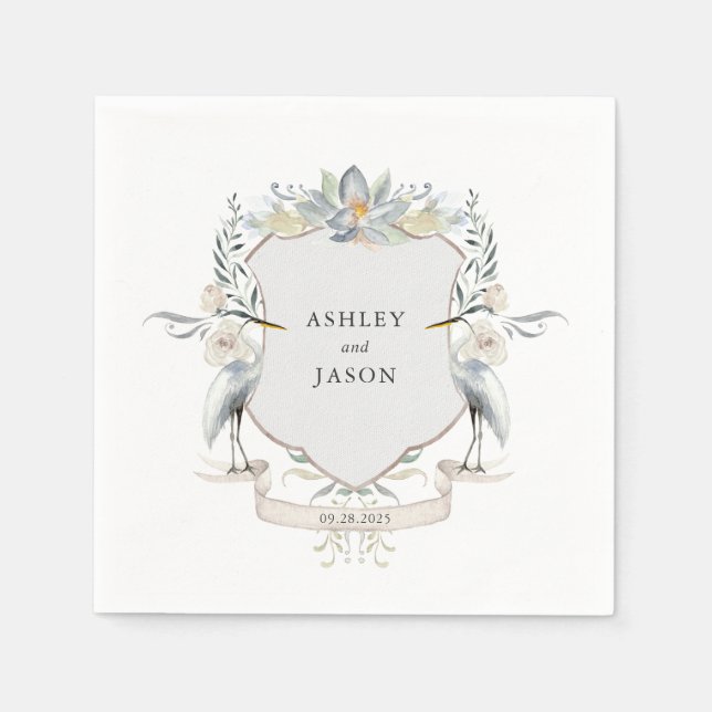 Serviette En Papier Amour au lac Mariage ou Fiançailles (Devant)