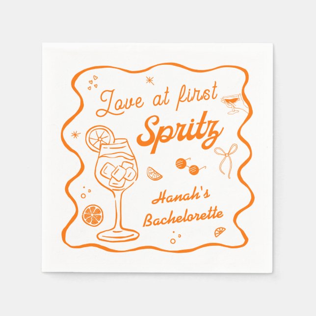 Serviette En Papier Amour au premier Spritz Demoiselle d'Honneur (Devant)