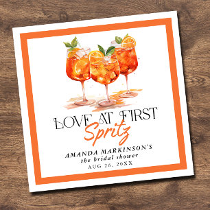 Serviette En Papier Amour au Premier Spritz Fête de Fiançailles aux Ag