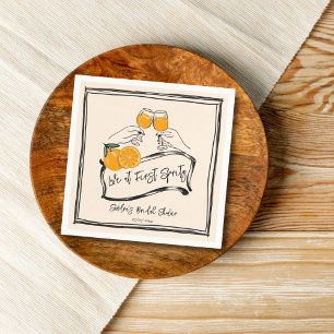 Serviette En Papier Amour au premier spritz rétro douche de nuptiale o