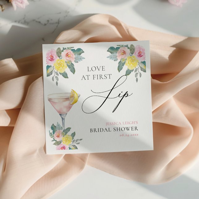 Serviette En Papier Amour au premier verre Cocktail lumineux Enterreme (Créateur téléchargé)