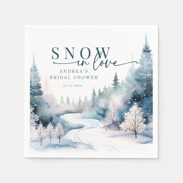 Serviette En Papier Amour de la neige | Forêt d'hiver (Devant)