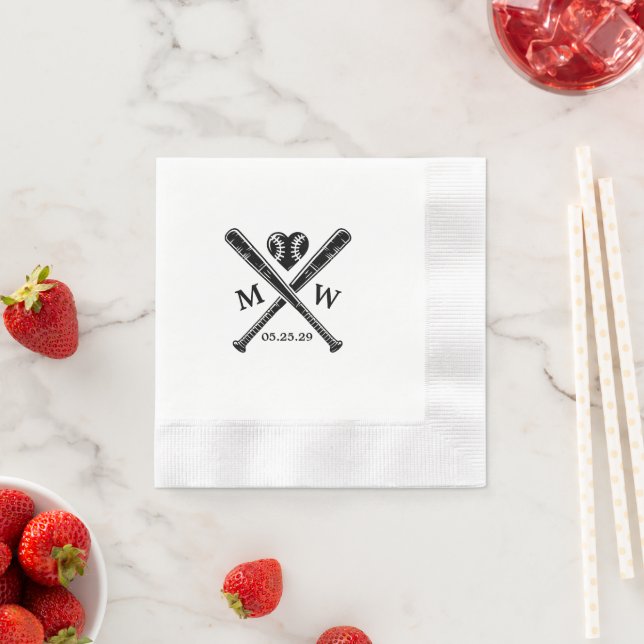Serviette En Papier Amour du baseball (En situation)