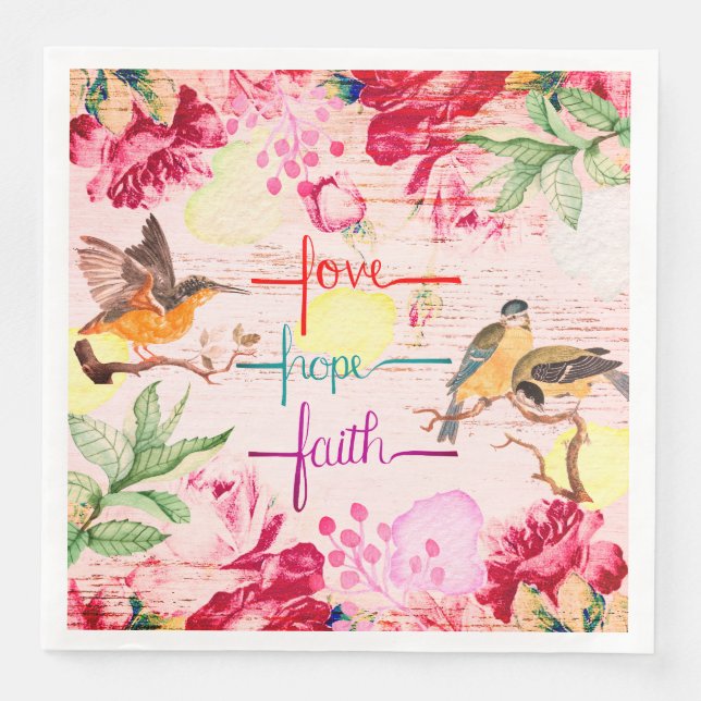 Serviette En Papier Amour, Espoir, serviettes de fidélité (Devant)