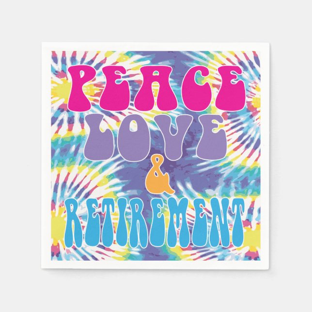 Serviette En Papier Amour et retraite pour la paix amusante avec teint (Devant)