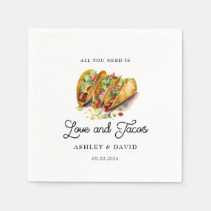 Serviette En Papier Amour et Tacos Partie d'engagement