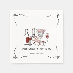 Serviette En Papier Amour Fantaisiste Mariage Moderne