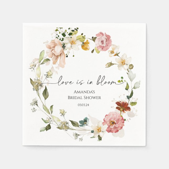 Serviette En Papier Amour fleur sauvage en fleur (Devant)