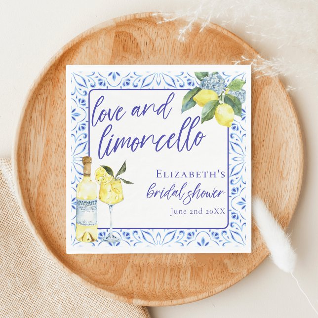 Serviette En Papier Amour Limoncello Mariage Italien Shower manuscrit (Créateur téléchargé)