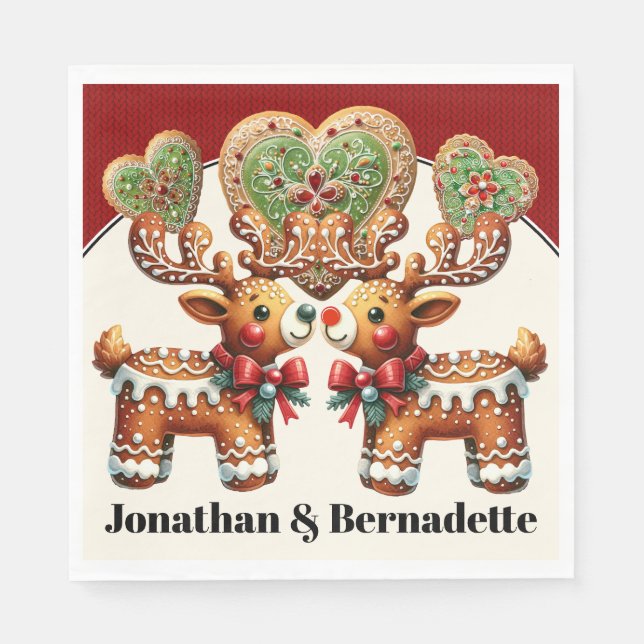 Serviette En Papier Amour précieux de renne (Devant)