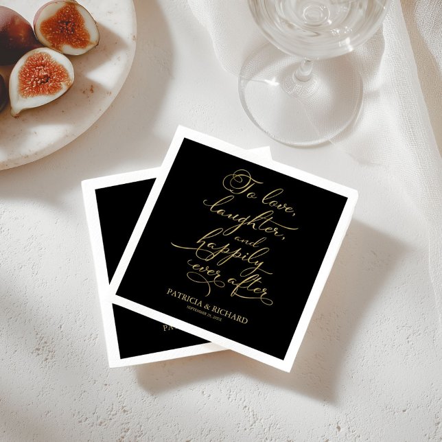Serviette En Papier Amour, rire et bonheur toujours après Mariage (Créateur téléchargé)