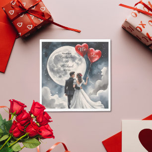 Serviette En Papier Amour romantique sur Cloud Neuf Mariage Fairytale