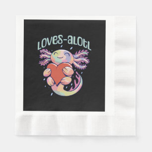 Serviette En Papier Amours romantiques - axolotl heureux