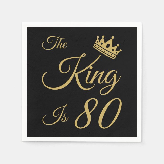 Serviette En Papier Amusant 80ème anniversaire pour les hommes (Devant)
