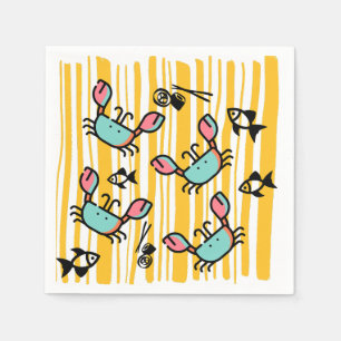 Serviette En Papier Amusant crabe de mer poisson 