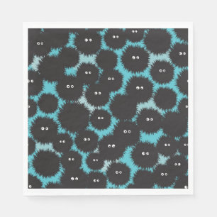 Serviette En Papier Amusant monstres noirs moelleux