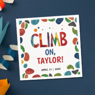 Serviette En Papier Amusant Rocher Coloré Escalade Montagne Aventure P