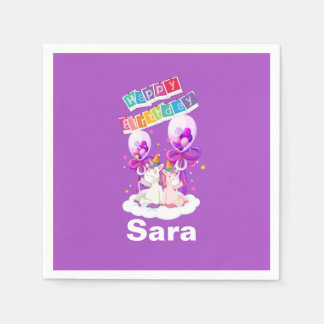 Serviette En Papier Amusant Unicorn Balloon Anniversaire