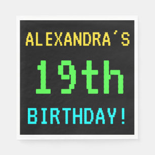 Serviette En Papier Amusant Vintage / Retro Jeu vidéo Look 19e anniver