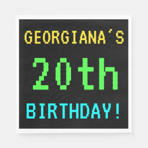 Serviette En Papier Amusant Vintage / Retro jeu vidéo Look 20e anniver