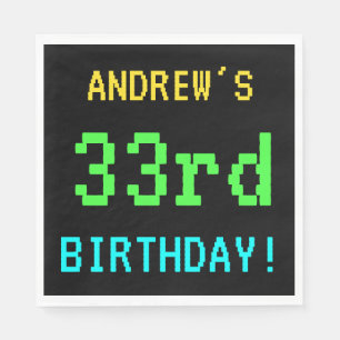 Serviette En Papier Amusant Vintage/Retro jeu vidéo Look 33ème anniver