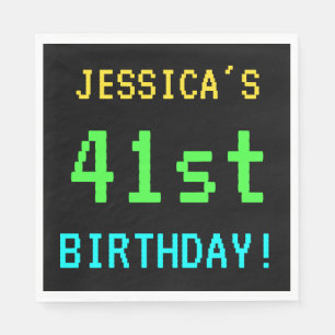 Serviette En Papier Amusant Vintage/Retro Jeu vidéo Look 41ème anniver