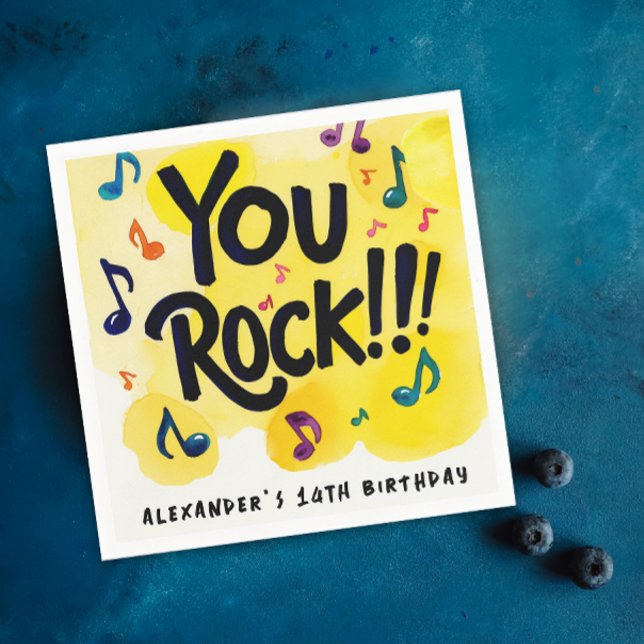 Serviette En Papier Amusant You Rock Yaoundé Notes musicales Peinture (Créateur téléchargé)