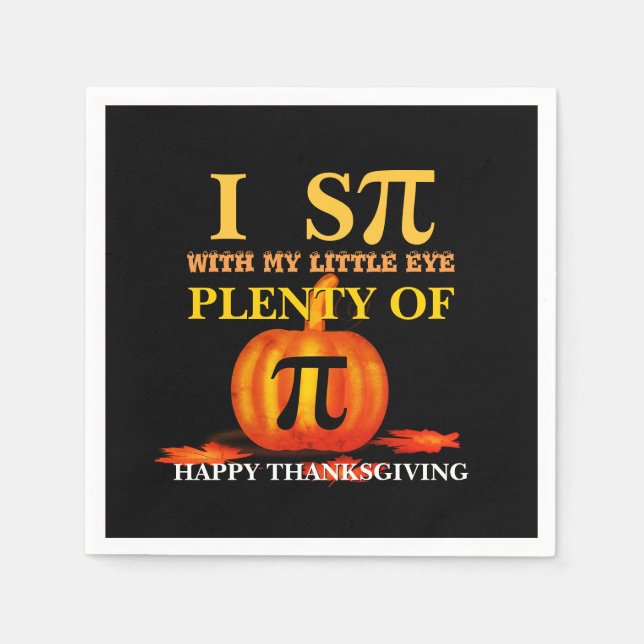 Serviette En Papier Amusants J'ESPIONNE CITROUILLE PIE Thanksgiving (Devant)