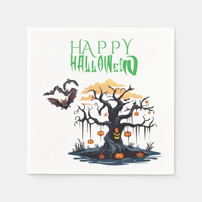 Serviette En Papier Amusement Halloween personnalisable (Devant)
