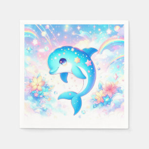 Serviette En Papier Amusement sous le Baby shower des dauphins de mer