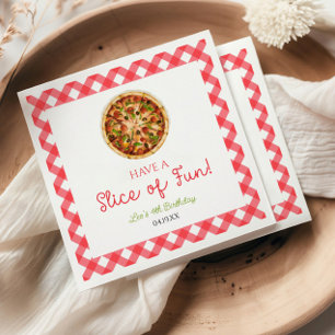 Serviette En Papier Amusez-vous ! Pizza fête d'anniversaire