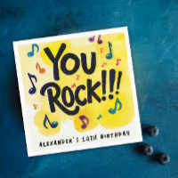 Amusez-Vous Rock Jaune Aquarelle Notes de Musique 