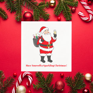 Serviette En Papier Amusez-vous un Champagne de Père Noël de Noël