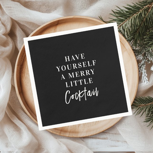 Serviette En Papier Amusez-vous un joyeux petit cocktail Black Party (Créateur téléchargé)