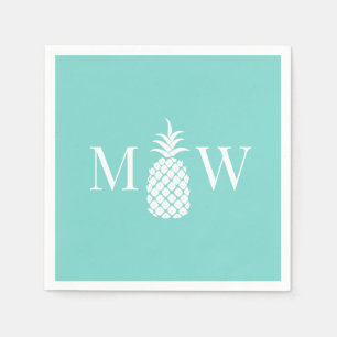 Serviette En Papier Ananas #11 Couple 2 Initial Monogramme DIY Couleur