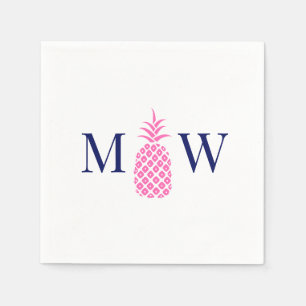 Serviette En Papier Ananas #11 Couple 2 Monogramme initial do-it-yours