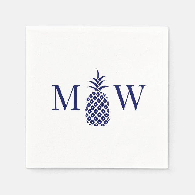 Serviette En Papier Ananas #11 Couple 2 Monogramme initial do-it-yours (Devant)