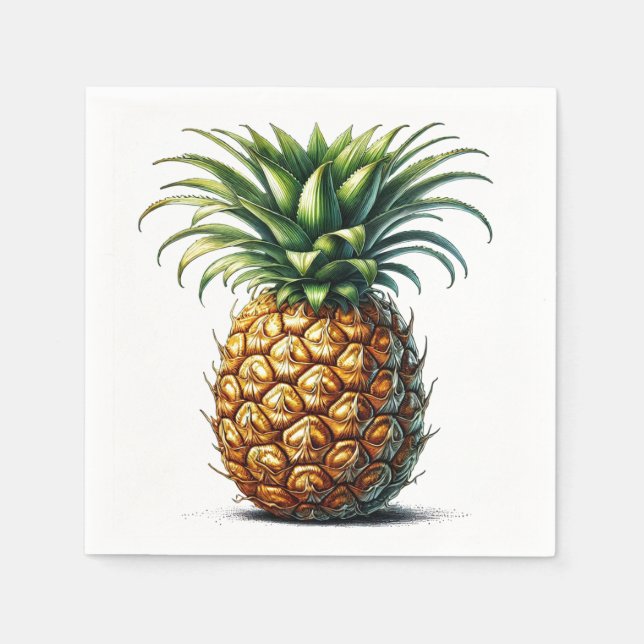 Serviette En Papier Ananas tropical Botanique (Devant)