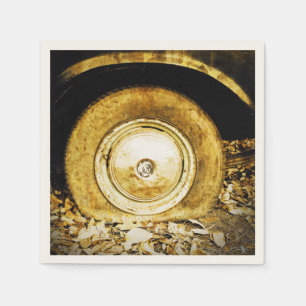 Serviette En Papier Ancienne Roue vintage De Voiture Classique