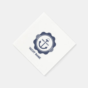 Serviette En Papier Ancrage Royal bleu bateau avec personnalisable