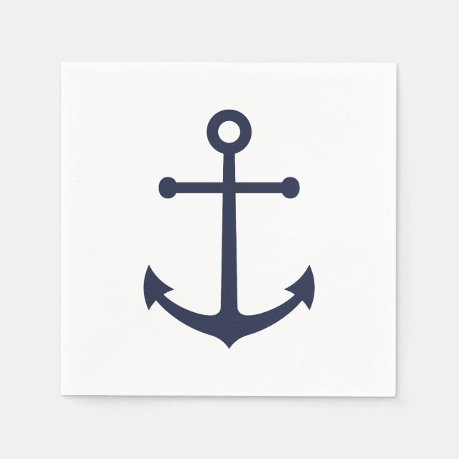 Serviette En Papier Ancre bleue marine (Devant)