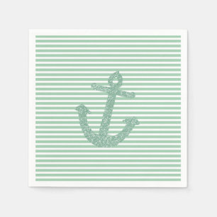 Serviette En Papier Ancre nautique de la Parties scintillant de la Mon