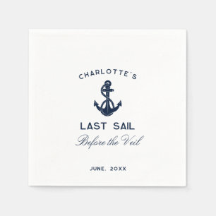 Serviette En Papier Ancre Naútíque Derniere Voile Avant le Voile Enter