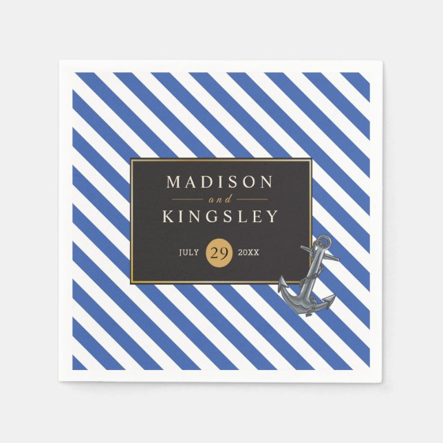 Serviette En Papier Ancre nautique Fabuleux Mariage de voile (Devant)