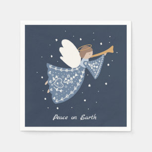 Serviette En Papier Ange de Noël personnalisé Vacances Paix Terre