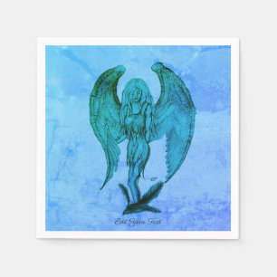 Serviette En Papier Angel en style tatouage