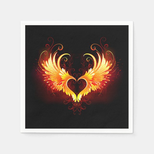Serviette En Papier Angel Fire Heart with Wings (Devant)